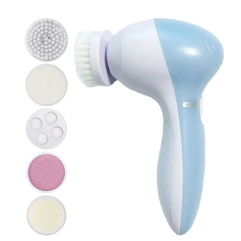 Electric 5-in-1 Facial Cleansing Brush & Massager