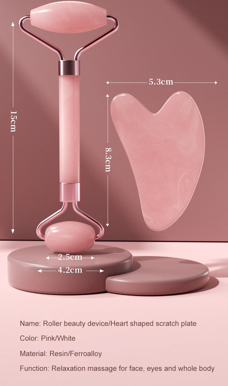 Face & Neck Resin Roller Gua Sha Set – Lymphatic Drainage Massage