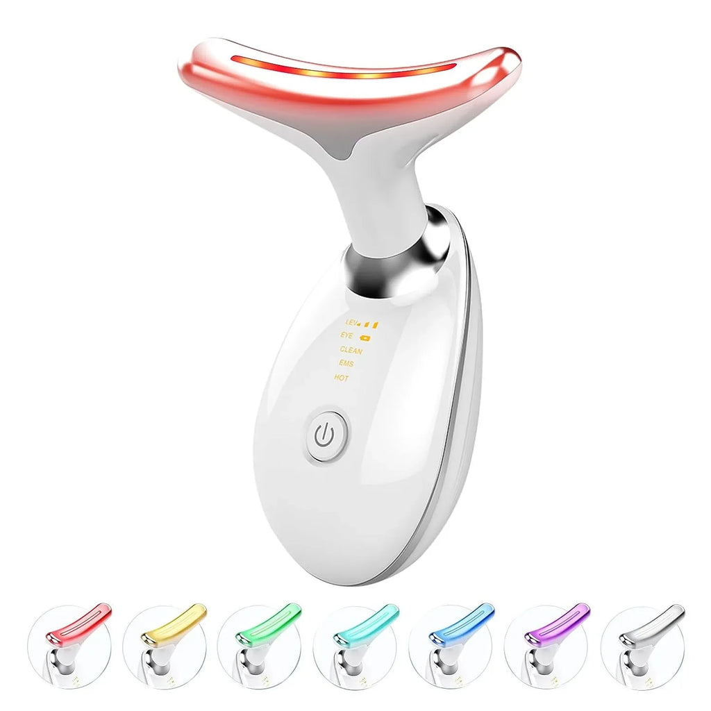 7-Color LED Neck & Face EMS Lifting Wand – Anti-Wrinkle