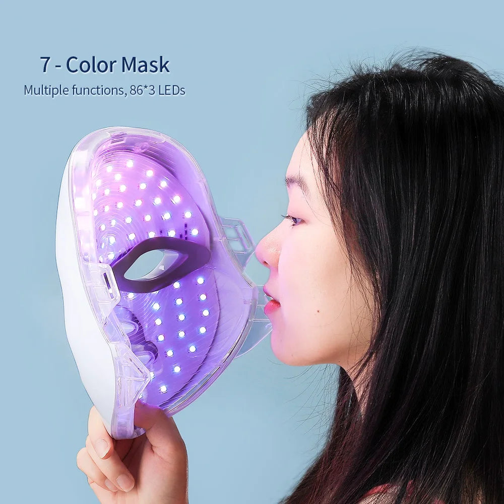 7-Color LED Light Therapy Facial & Neck Mask