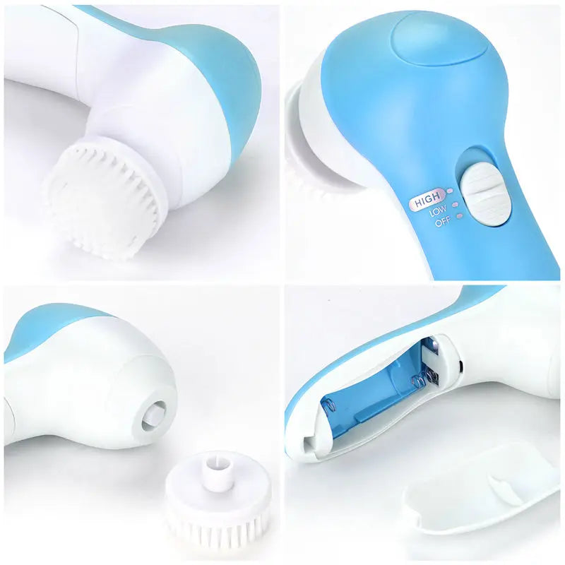 Electric 5-in-1 Facial Cleansing Brush & Massager
