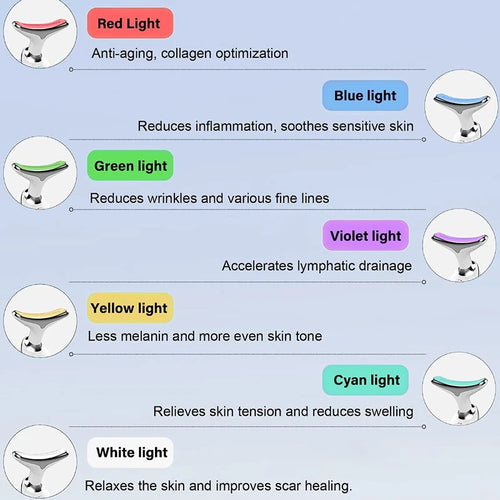 7-Color LED Neck & Face EMS Lifting Wand – Anti-Wrinkle