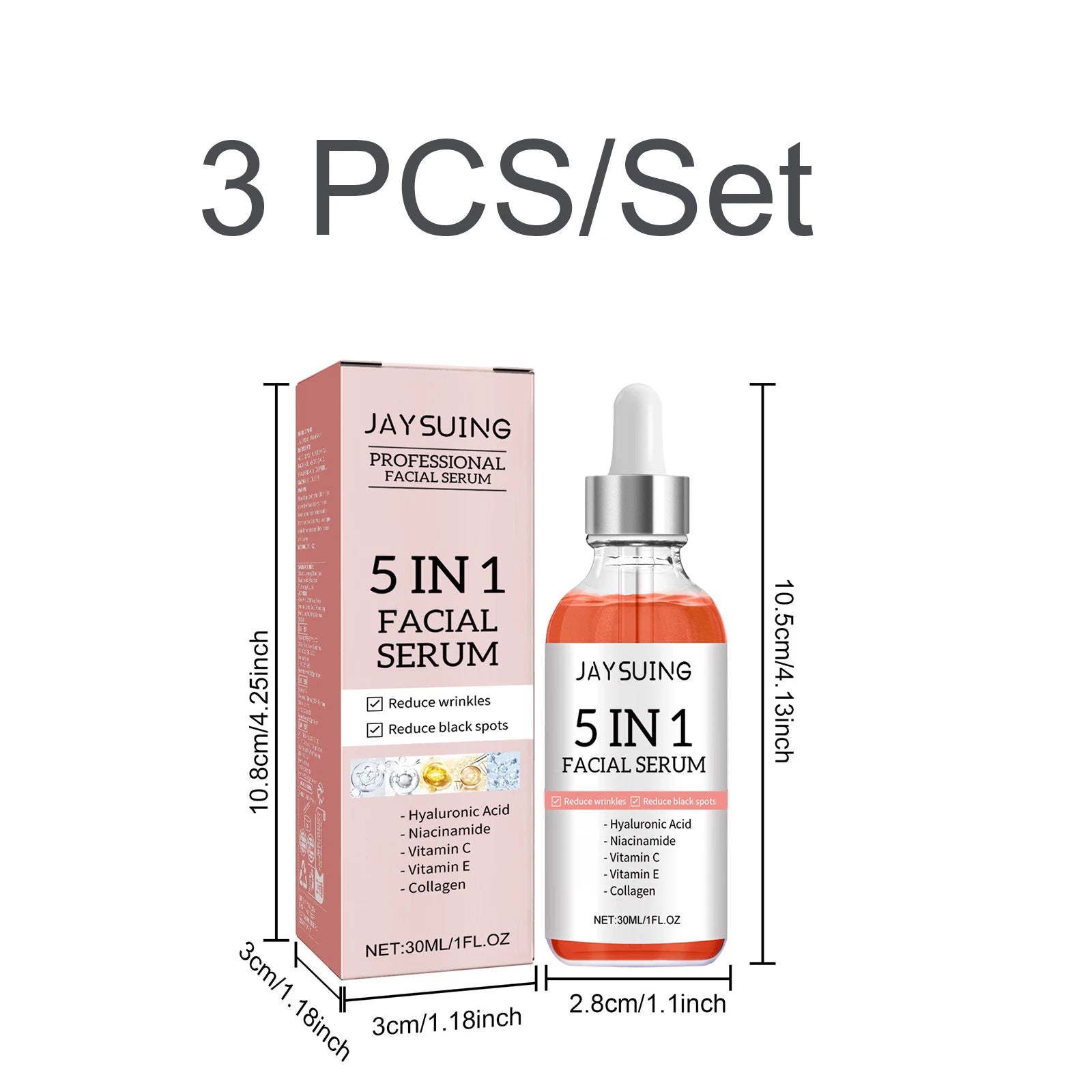 5-in-1 Brightening Face Serum – Hyaluronic Acid, Niacinamide & Vitamin C
