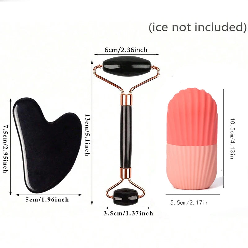 Ice Roller & Gua Sha Facial Set – Pore Tightening & Contouring