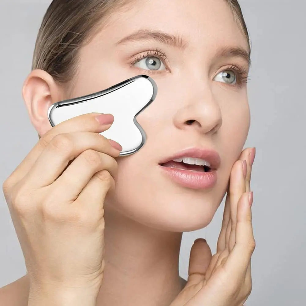 Stainless Steel Gua Sha Scraper – Face, Neck & Body