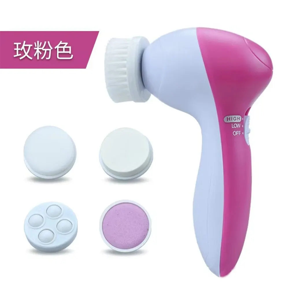 Electric 5-in-1 Facial Cleansing Brush & Massager