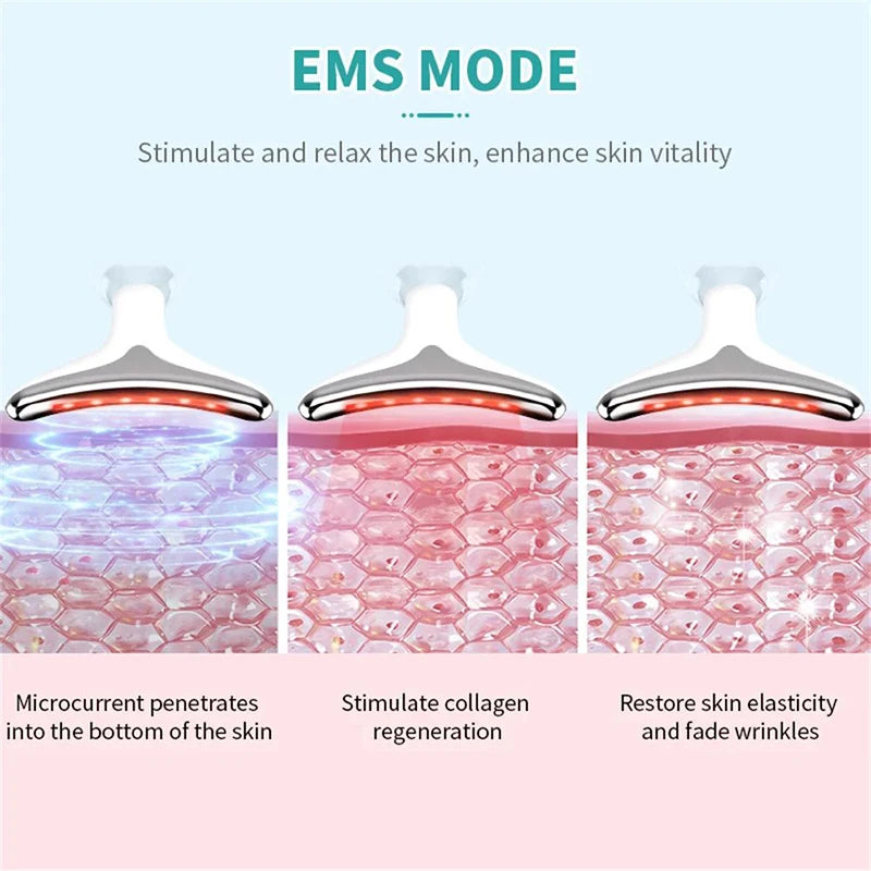 7-Color LED Neck & Face EMS Lifting Wand – Anti-Wrinkle