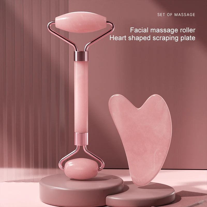 Face & Neck Resin Roller Gua Sha Set – Lymphatic Drainage Massage