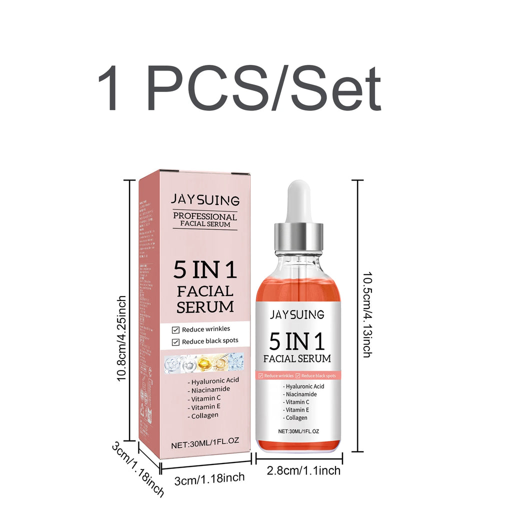 5-in-1 Brightening Face Serum – Hyaluronic Acid, Niacinamide & Vitamin C
