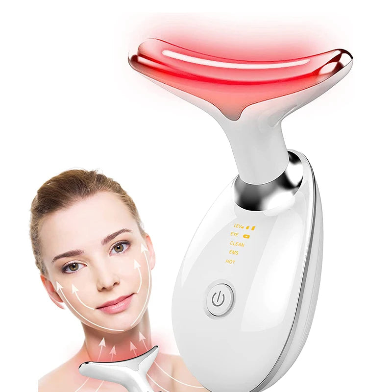 7-Color LED Neck & Face EMS Lifting Wand – Anti-Wrinkle