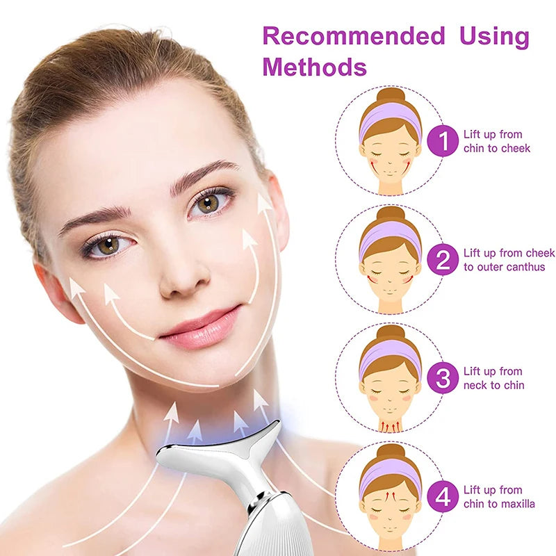 7-Color LED Neck & Face EMS Lifting Wand – Anti-Wrinkle