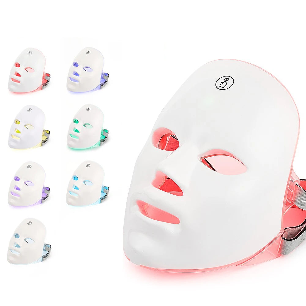7-Color LED Light Therapy Facial & Neck Mask