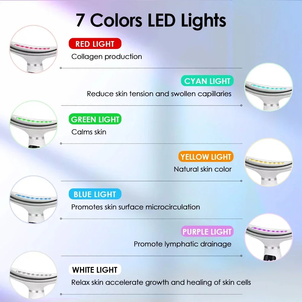 Portable 7-Color LED Neck & Face Lifting Massager