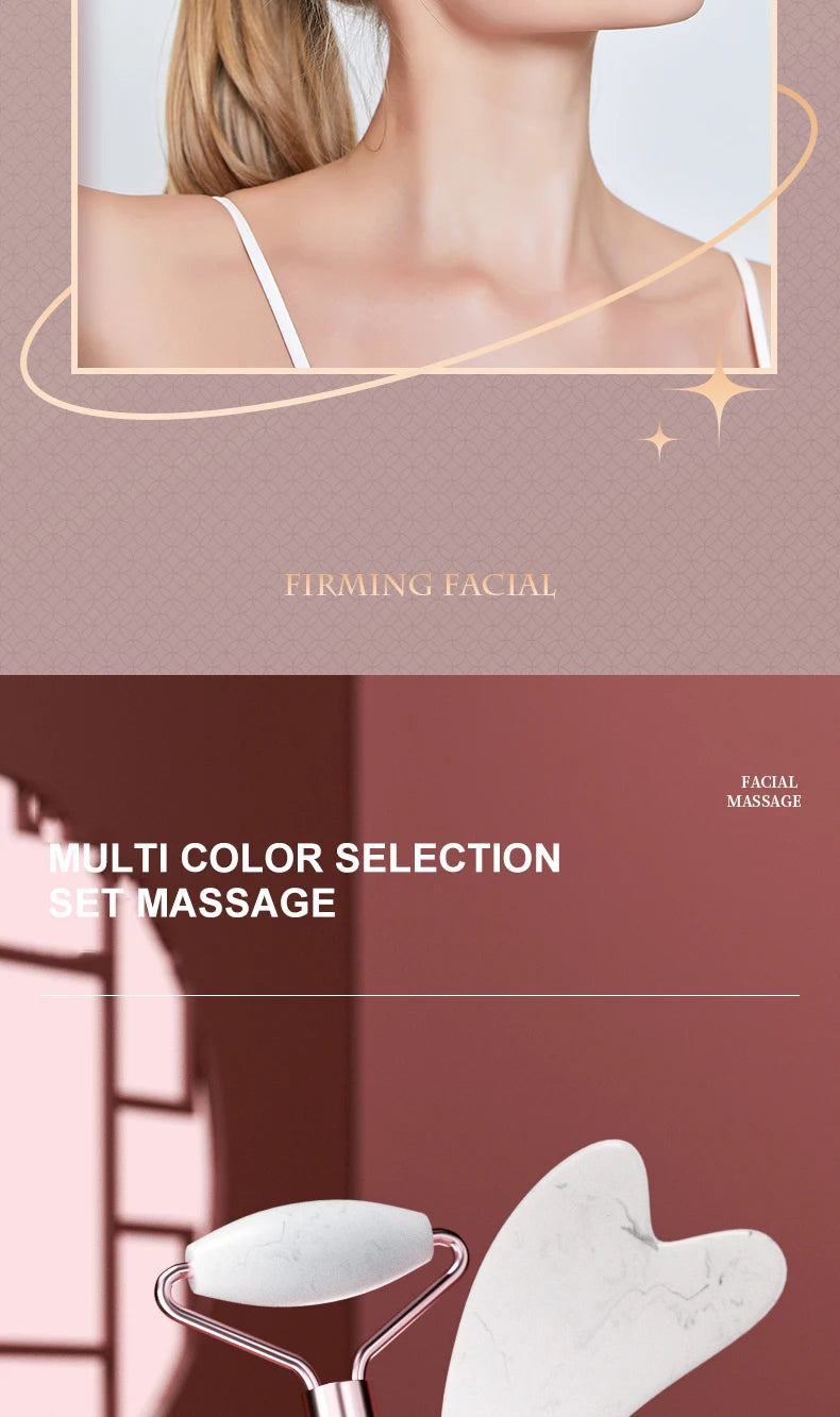 Face & Neck Resin Roller Gua Sha Set – Lymphatic Drainage Massage