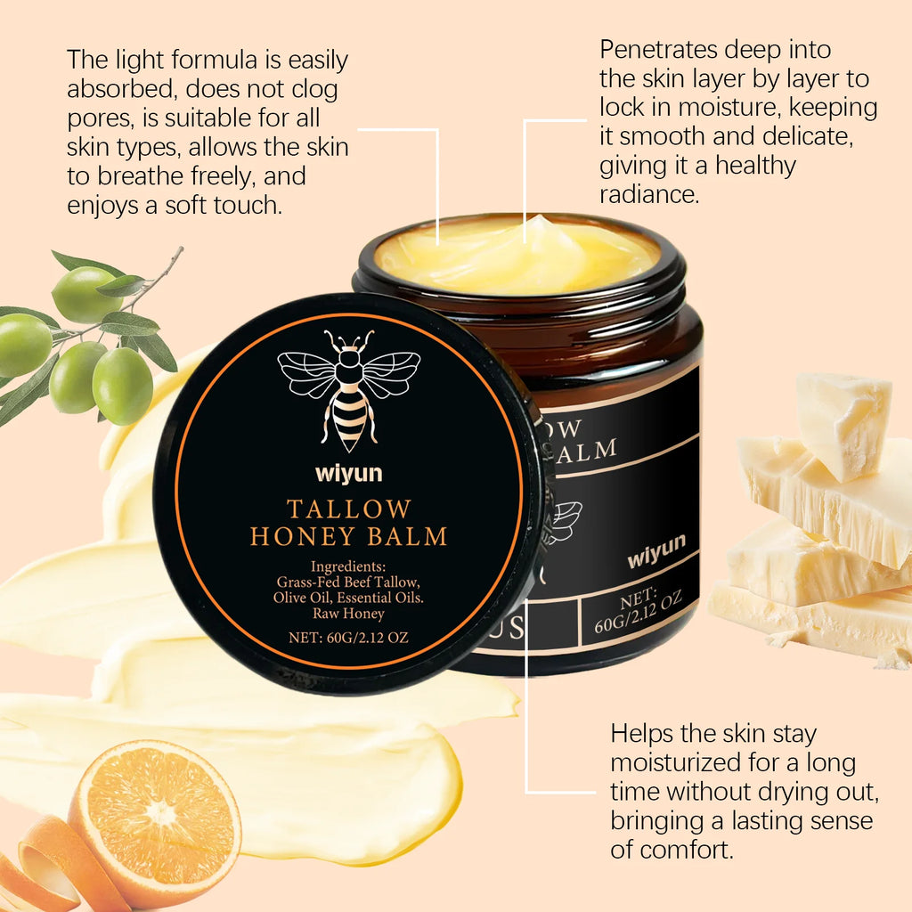 Tallow Honey Glow Cream – Deep Hydration & Skin Firming