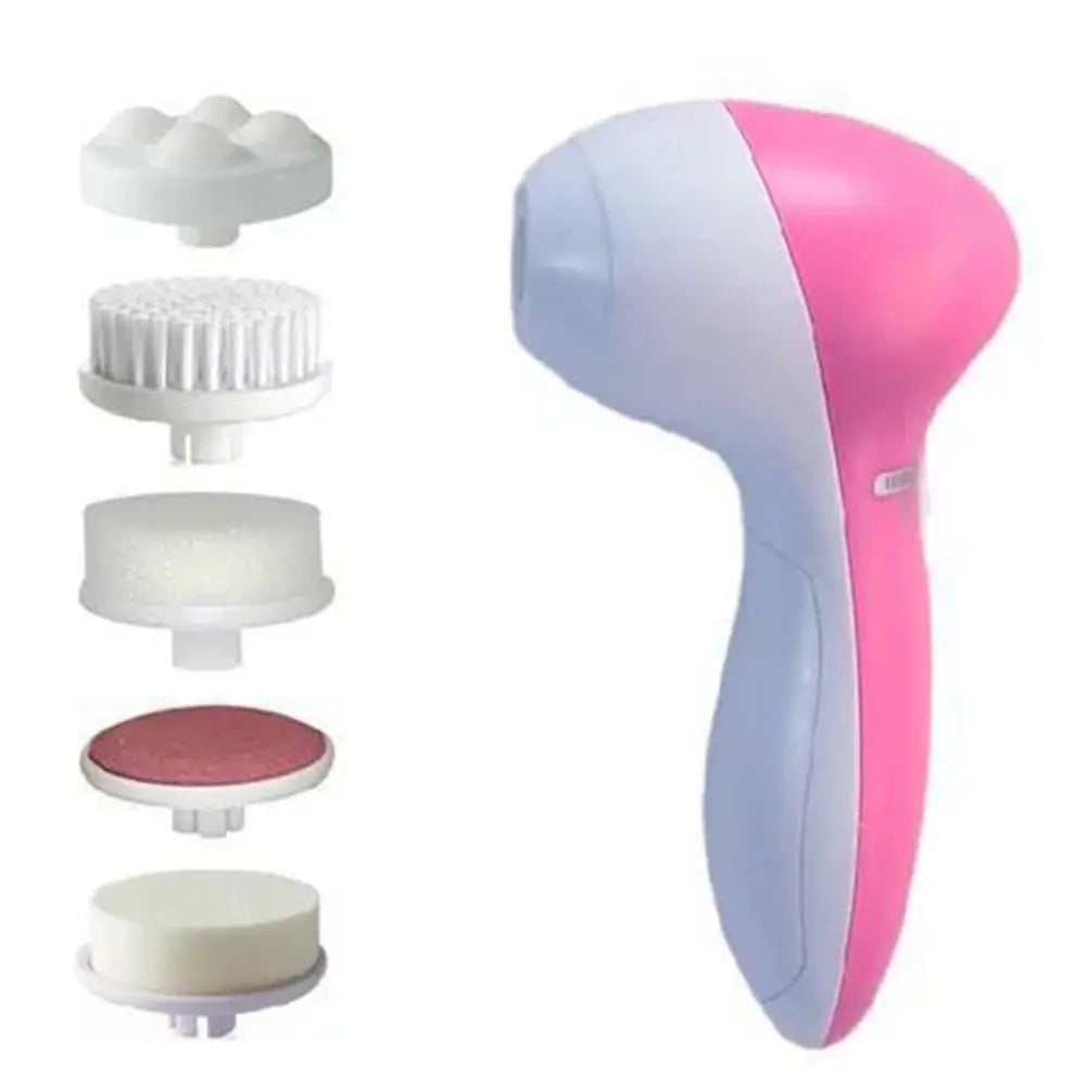Electric 5-in-1 Facial Cleansing Brush & Massager