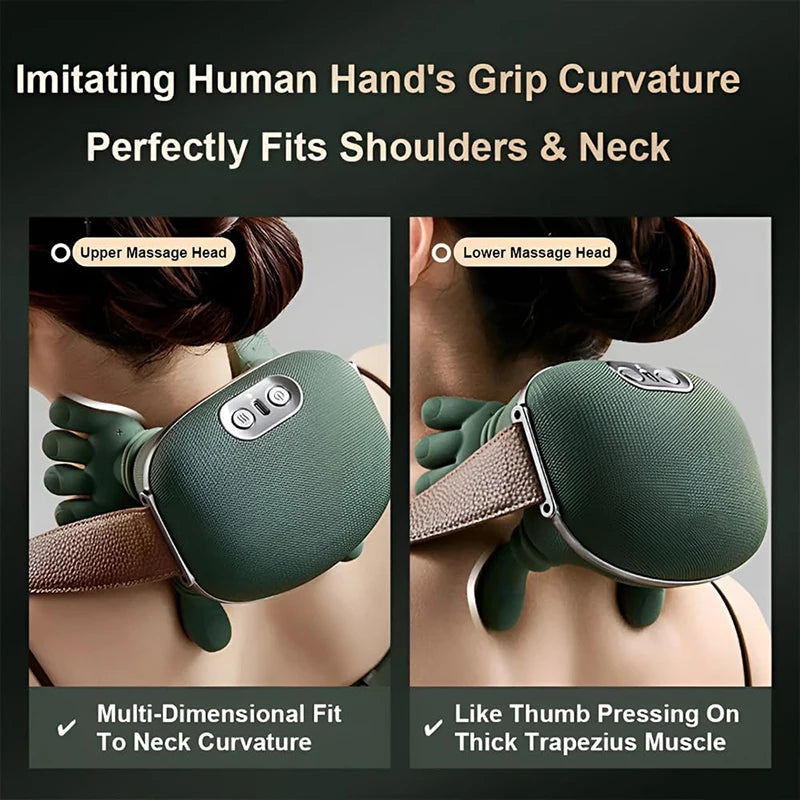 Bionic Neck & Shoulder Kneading Massager – 3-Level Heat