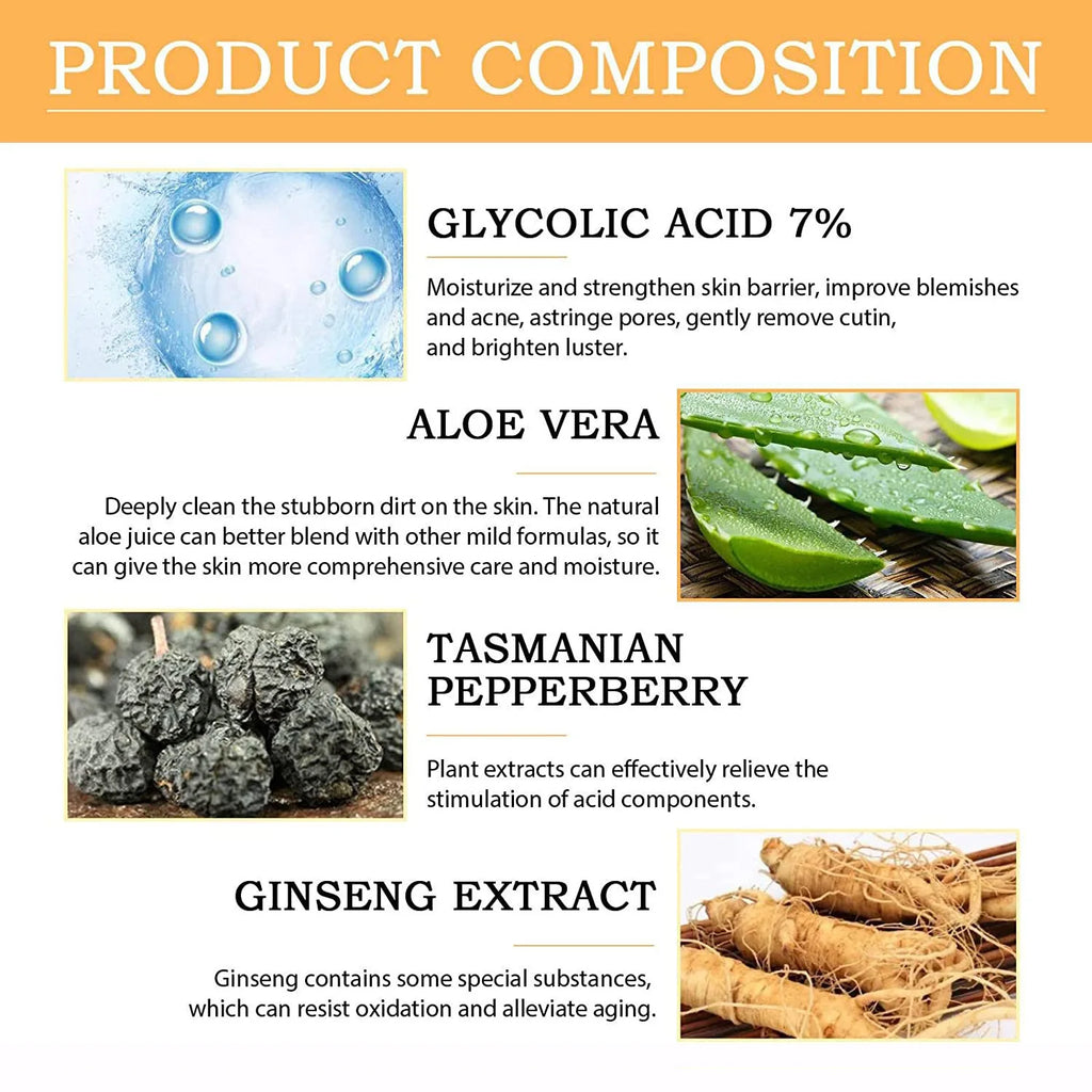 Glycolic Acid 7% Toning Solution – Acne & Skin Renewal Toner 100ml