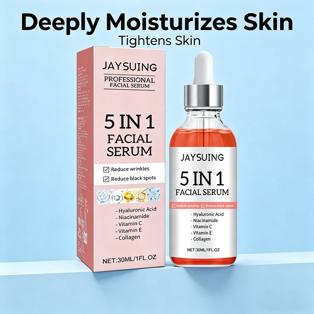 5-in-1 Brightening Face Serum – Hyaluronic Acid, Niacinamide & Vitamin C