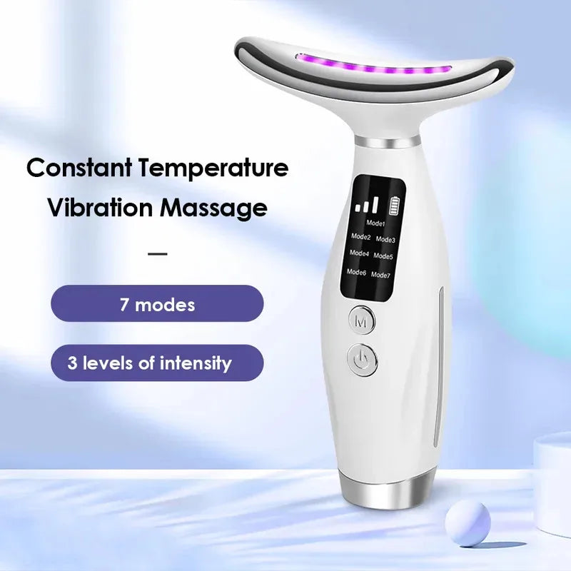 Portable 7-Color LED Neck & Face Lifting Massager