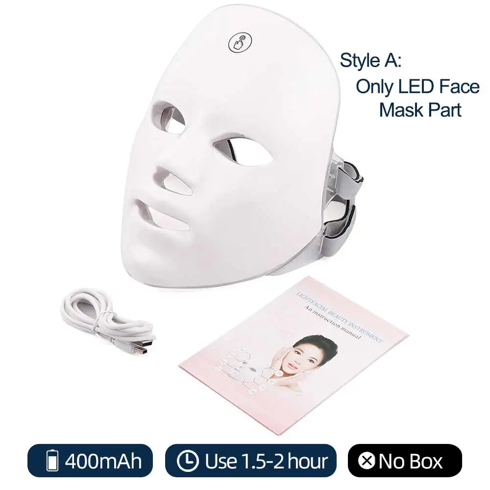 7-Color LED Light Therapy Facial & Neck Mask