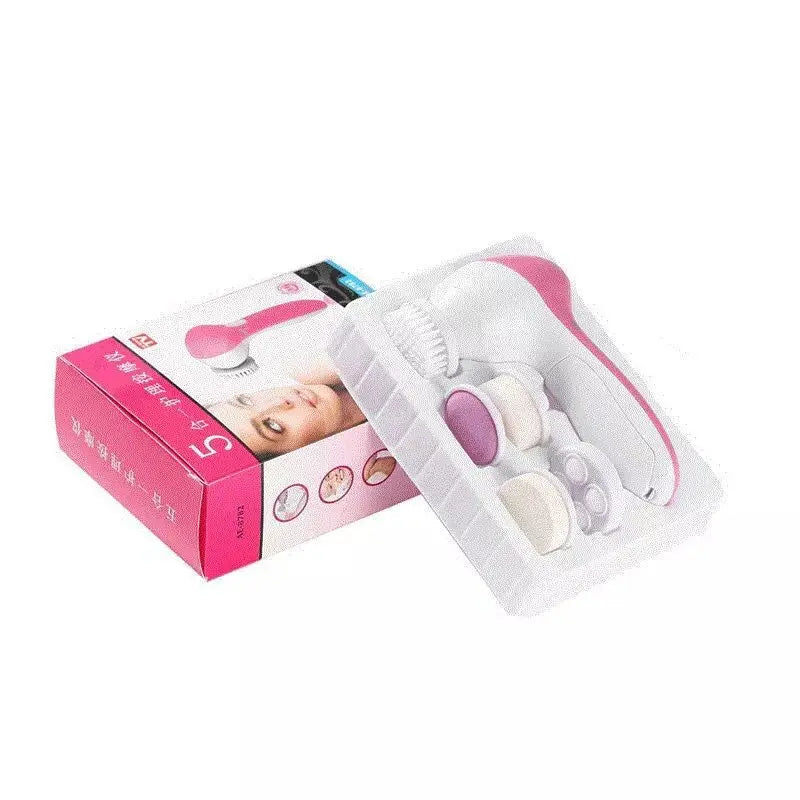 Electric 5-in-1 Facial Cleansing Brush & Massager