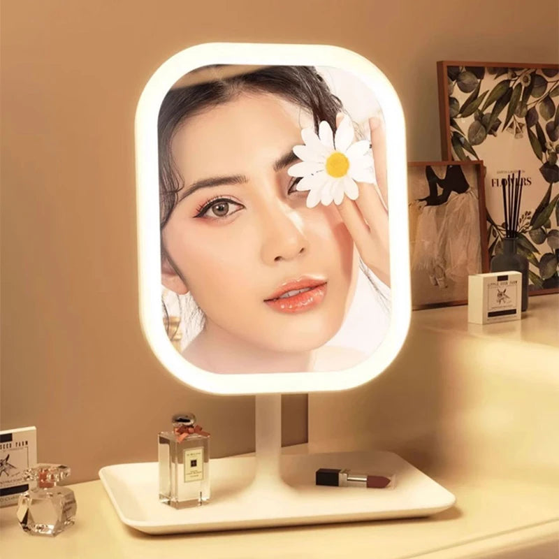 LED Vanity Mirror with 3-Color Lighting – Desktop Makeup Mirror