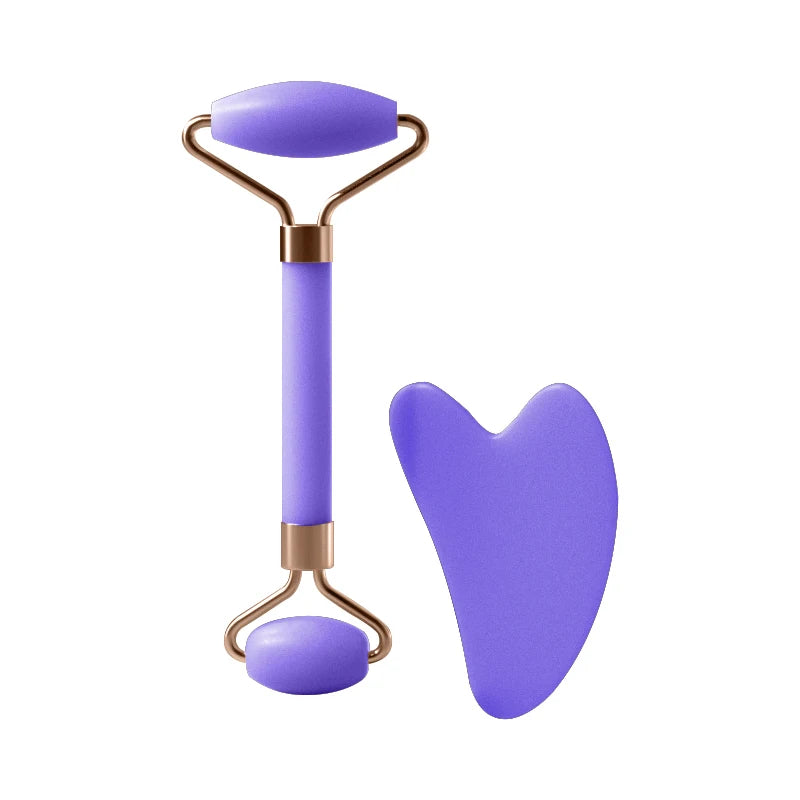 Face & Neck Resin Roller Gua Sha Set – Lymphatic Drainage Massage